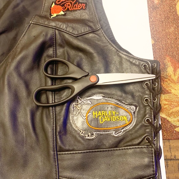 womens biker leather vest - Picture 2 of 6